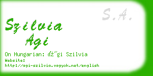 szilvia agi business card